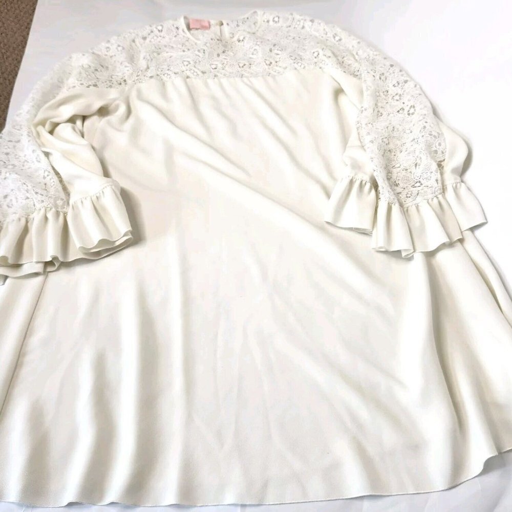 Giamba Paris Women's Size Large White Lace Floral Dress